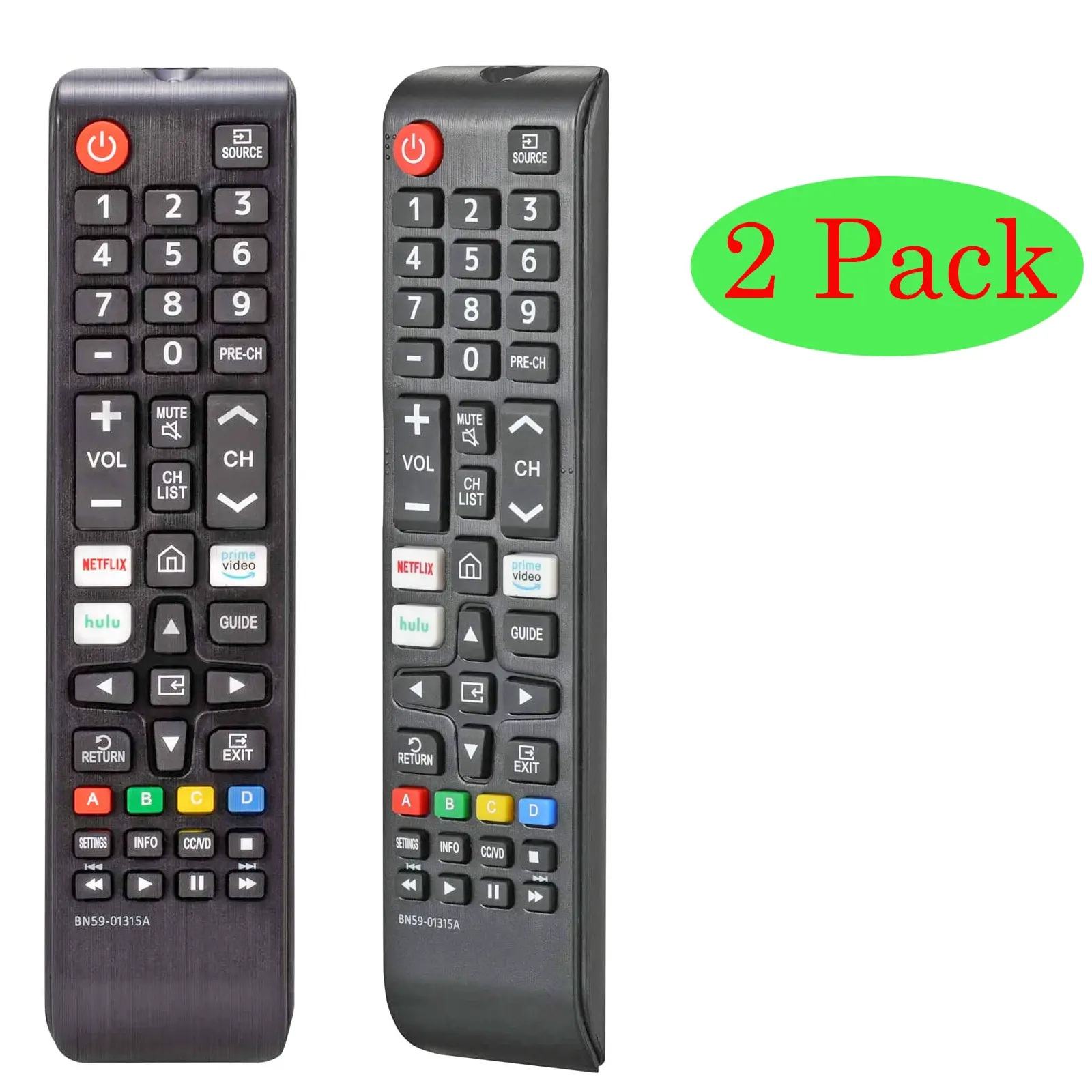 2 Pack Replacement BN59-01315A BN59-01315J Remote Control Compatible with Samsung 4K Crystal UHD 6/7/8/9/TU-7000 Series Smart TV(BN59-01315E) tiktokshopbacktoschool