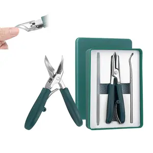 Eagle Beak Beveled Nail Clippers, 3Pcs Wide Jaw Opening Anti-Splash Slanted Nail Clipper, Long Handle Wide Jaw Opening Anti-Splash Slanted Edge Nail Clipper for Thick Nails,Seniors&Ingrown Care(Green)