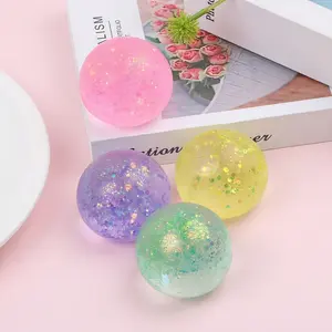 Glittery Squeezable Ball Stress Relief Toy, Highly Elastic and Stretchable, Dreamy Starry Sky Style Transparent Ball, Squeeze to Release Stress, Student/Office Decompression Tool, Children's Gift, Stress Relief Squeezable Toy, Stress Relief Fidgeting