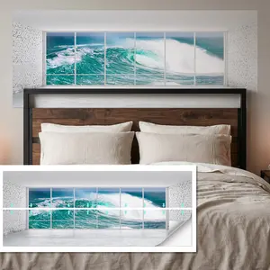 Large Peel and Stick Headboard Wall Decal 90x180cm, Waterproof HD Print, Bedroom Decor, Easy Install, Flat Sticker Type