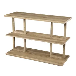 HomeRoots 402417 42 in. Floor Shelf Console Table - Modern Accent Piece, Storage Coffee Solution with Built-In Storage, Natural, Modern Accent Table, Storage Coffee Table