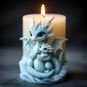 Parent-Child Dragon Baby & Dragon Mom Candle Mold, DIY Handcraft Tool, High-Quality Clear Texture, Easy to Operate, Dragon Year, Decoration