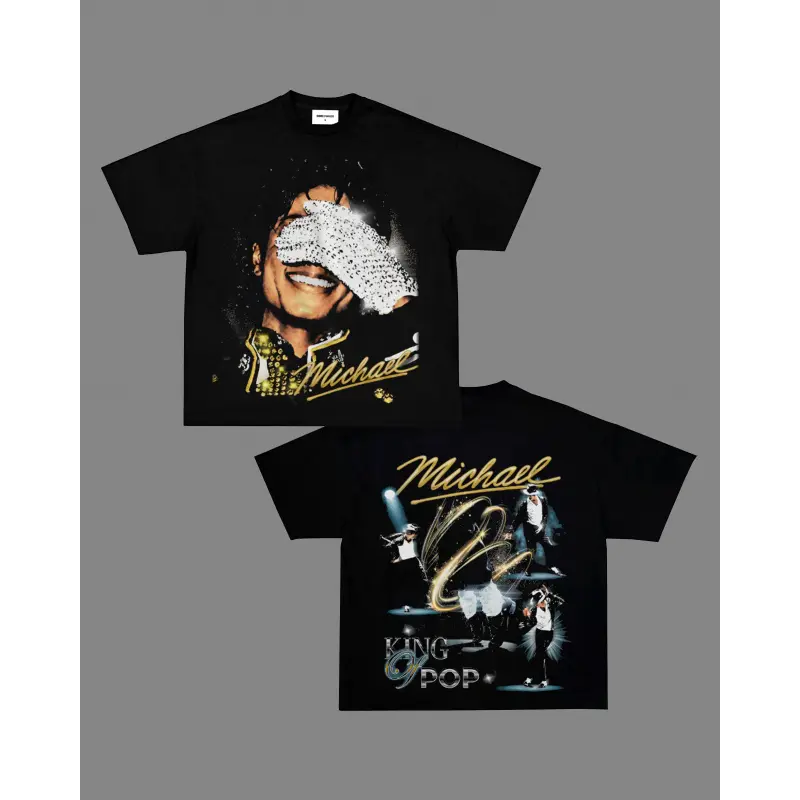 Michael Jackson King of Pop Retro Graphic Oversized Tee - Y2K Fashion, Pop Culture, OOTD, Trending, Fashion Summer Vibes (Sports Top) vintage graphic tees