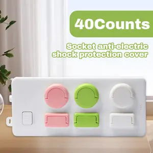 40 Counts Safety Caps, Outlet Covers Proofing, Electric Plug Protectors - Random Color