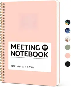Meeting Notebook for Work Organization - Work notebook with action items, Meeting Minutes Planner Notebook, Perfect Office Supplies for Men & Women - Pink