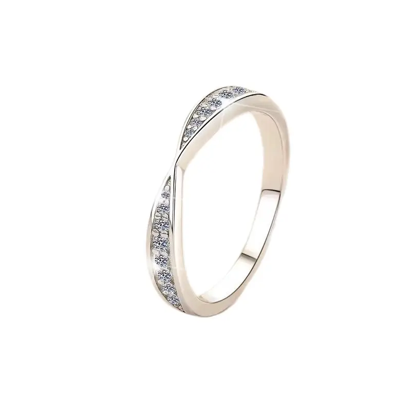 Radiant Infinity Moissanite Diamond Ring – Sterling Silver Elegance