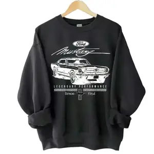 Vintage 1964 Muscle Car Ford Mustang Sweatshirt, Legendary Performance Tribute Pullover, Classic Unisex Fleece For Car Lovers, Top Menswear