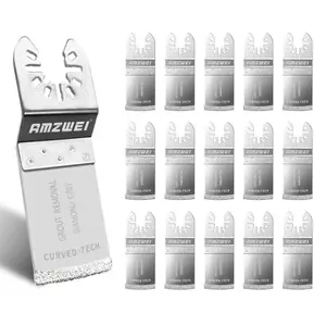 8-16PCS Diamond Oscillating Saw Blades, Curved Edge Grout Remover Tool Blades for Grout Removal Tile Mortar Concrete Masonry, Flush Cut, Fit Dewalt Milwaukee Worx Ryobi