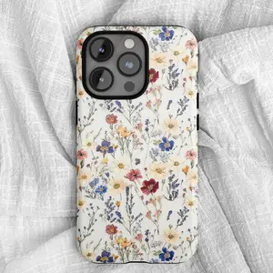 Wildflower Phone Case - Watercolor Floral Aesthetic - Pressed Flower Design Phone Cases Phone Cover Hard Case Tough 2-piece Phone Case Durable Protection Rubber Wireless Compatible with Samsung Galaxy S25