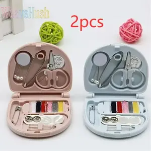 2026 Hot Sale Mini Sewing Kit for Adults & Girls, 2 Sets Random Cute Color Portable Needle Bag, Complete Set with Thread Buttons Mini Scissors, Home Essential DIY Sewing Tools, Embroidery & Needlecraft Supplies Kit, Perfect Practical Gift for Women