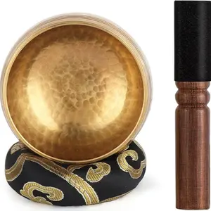 1 Pc Meditation Singing Bowl Yoga Set with Hammer and Cushion, Sound Therapy, Chakra Healing, Spiritual Gathering, Beginner Friendly,Mindfulness Meditation Overall Healing Seven Chakra Healing Gift, Percussion Instrument