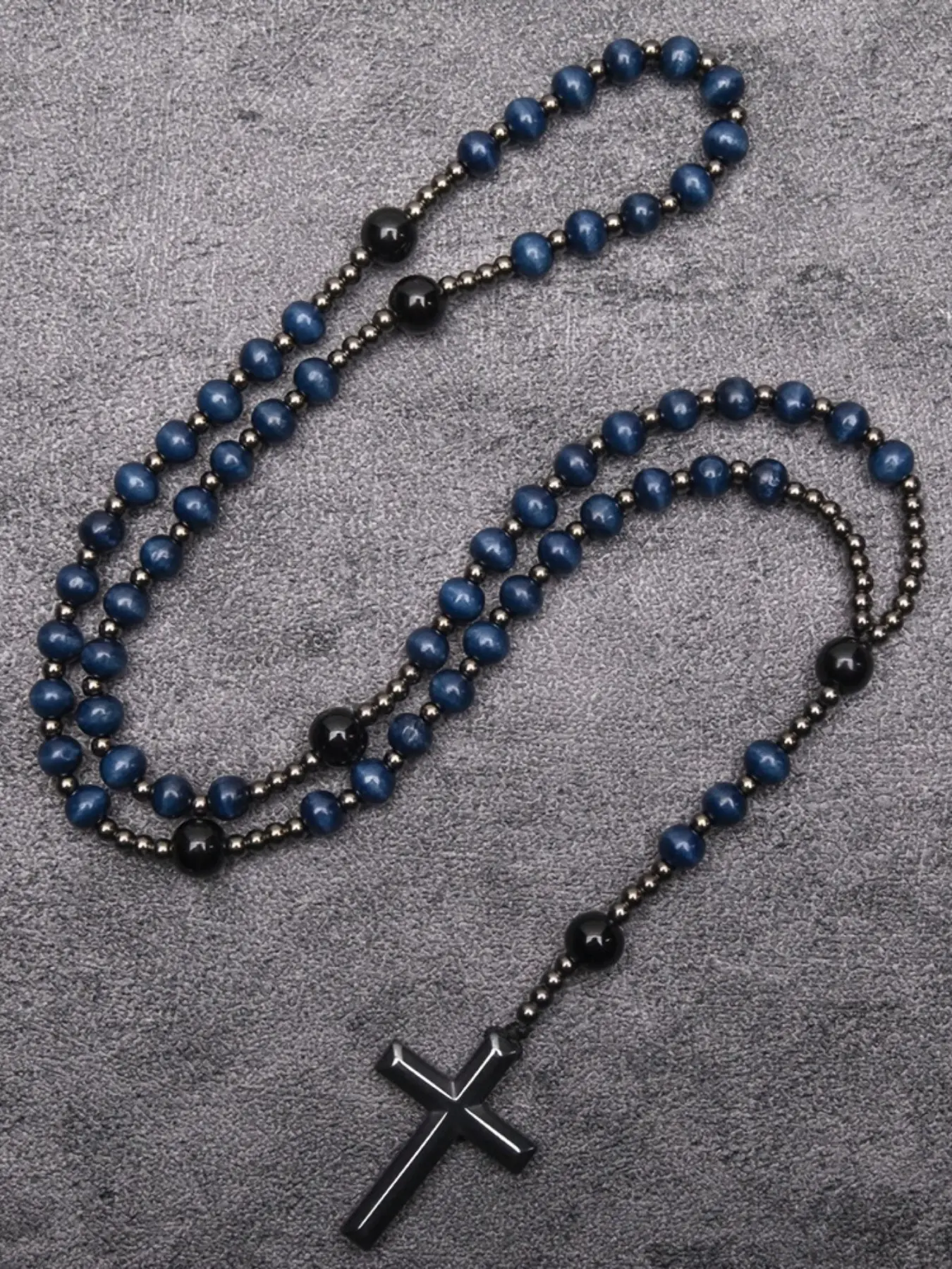 Wood Bead Gizzard Cross Pendant Necklace, Beaded Cross Necklace, Religious Wish Necklace Unisex, Long Prayer Beads, Unique Gift Idea, Durable Fashion Design, Faith Pendant Necklace, Cross Necklaces