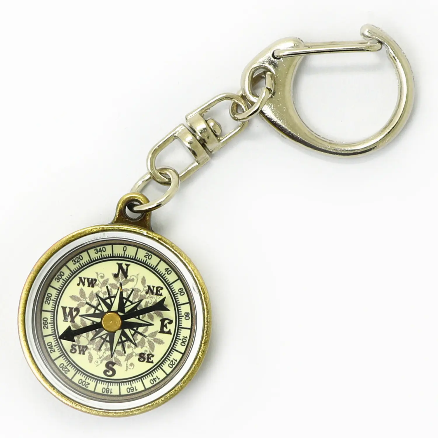 Vintage Bronze Zinc Alloy Mini Compass Keychain - Waterproof, Outdoor Adventure Accessory, North Needle - For Hikers & Explorers - Perfect Gift for Adventurers