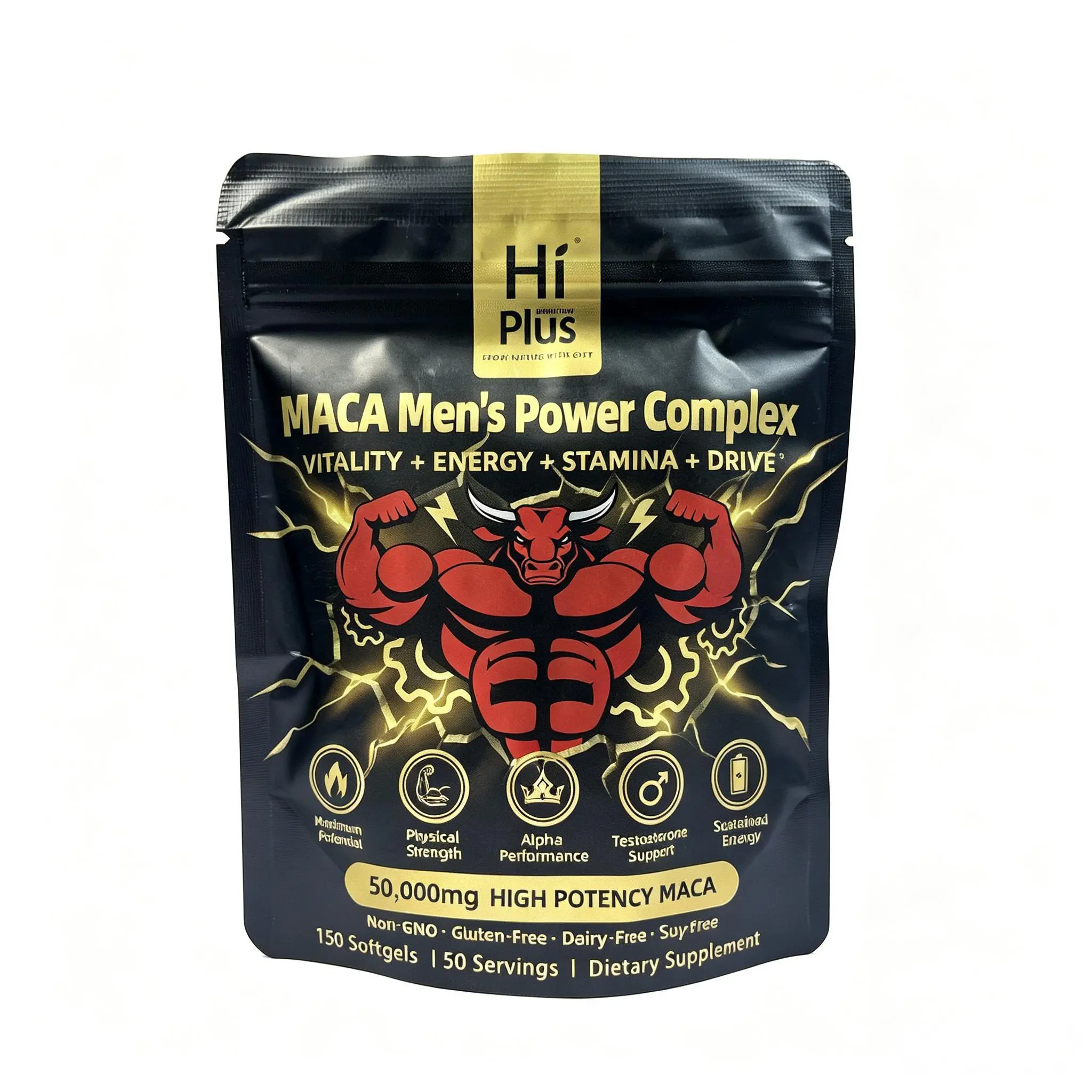 male health support Maca Capsules with Ashwagandha, Panax Ginseng, and Shilajit - Male Health Support Supplement for Natural Energy, Stamina & Vitality - 150 Softgels