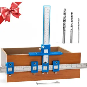 Cabinet Hardware Jig, Punch Locator Drill Guide,Wood Drilling Dowelling Guide for Installation of Handles Knobs on Doors and Drawer, Cabinet Template Tool for Handles and PullsQuesear
