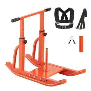 VEVOR Weight Sled, Steel Power Sled, Fitness Strength Training Sleds for Athletic Exercise Speed Improvement, Workout Fitness Equipment with Handle, Compatible with 1/2 in Weight Plates, OrangeVEVOR Super Brand Day