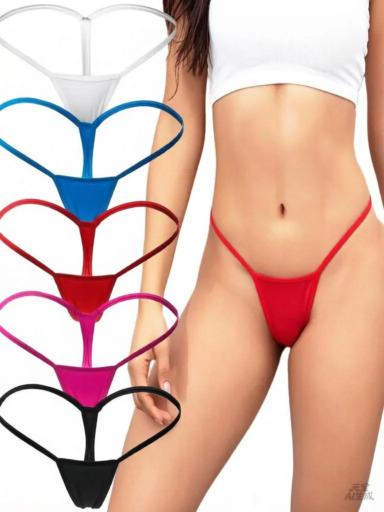 Women's Low-Rise Heart G-String Panty - Cotton-Spandex Fabric, Breathable Bikini-Style Lingerie for Women
