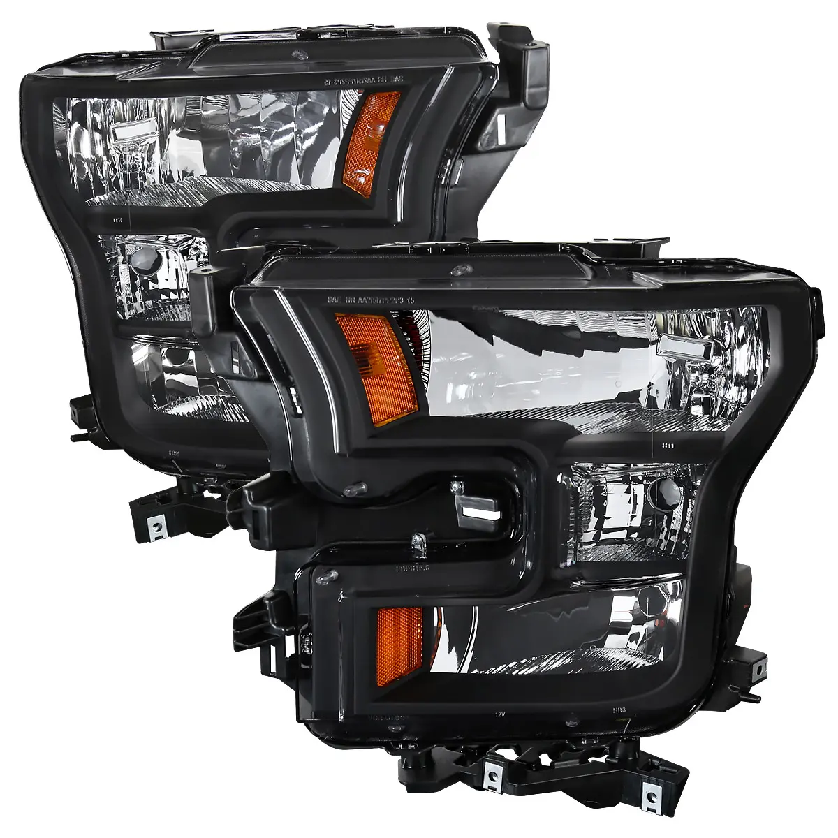 2015-2017 Ford F-150 Replacement Factory Style Headlights (Matte Black Housing/Clear Lens)