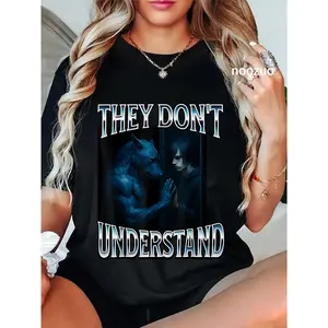 100% Cotton They Don't Understand Alpha Wolf Funny Emo Corny Weird Men T-Shirt