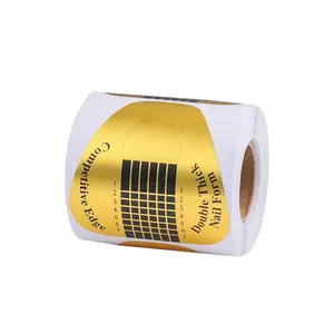 100Pcs French Nail Form Tips Acrylic UV Gel Extension Curl Form Nail Gel Sticker Art Guide Mold Manicure Stencil Acrylic Tool