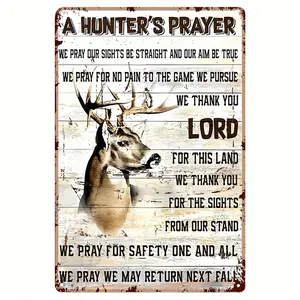 "A HUNTER'S PRAYER" fun metal sign, novelty plaque decoration, restaurant decoration, home decoration, wall decoration, outdoor decoration