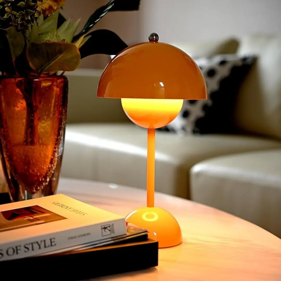 Modern Nordic Hotel Restaurant LED Table Lamp, Rechargeable Night Light, Three Color Adjustable, Iron Enclosure, Bedroom Study Camp