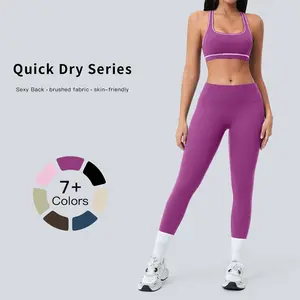 Tenwolf Women’s Quick-Dry Yoga Set — High-Waist Butt-Lifting Leggings + Back-Enhancing Sports Bra, Soft Plush Fabric, Two-Piece Fitness Set