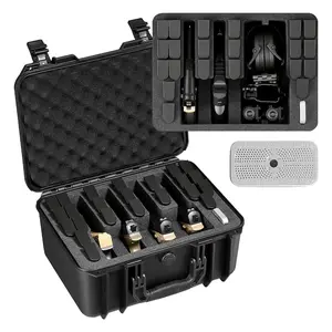 Hard Pistol Case, Heavy Duty Hard Gun Case with XPE Foam Lining, Waterproof Pistol Storage Box with Customizable Interior & Handle for Gun, Lenses, Camera, Gear, TSA Compliant, 15.9x12.5x7.5 in