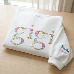 Embroidered Gigi Floral Sweatshirt - Personalized Grandma Mimi Nana Sweatshirt With Grandkids Names - Mother's Day Gift From Grandchildren
