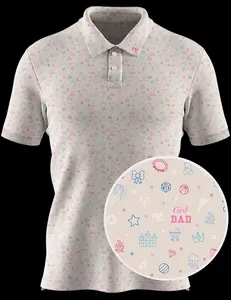 Girl Dad Polo Funny Golf Polo Shirt Men's Print UV Sun Protection Breathable Clothes Menswear Top Fathersdaygift Athletic Gift for Dad Regular Fit All-Over Sublimation Printing Crocodile-Style Piqué Fabric Hot protective clothing