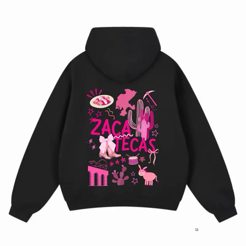 Zacatecas Mexico Pink Herencia Collection Sweater with Unique Design Elements Unisex Soft Feminine and Strong Pink Sweater for Niñas and Mujeres