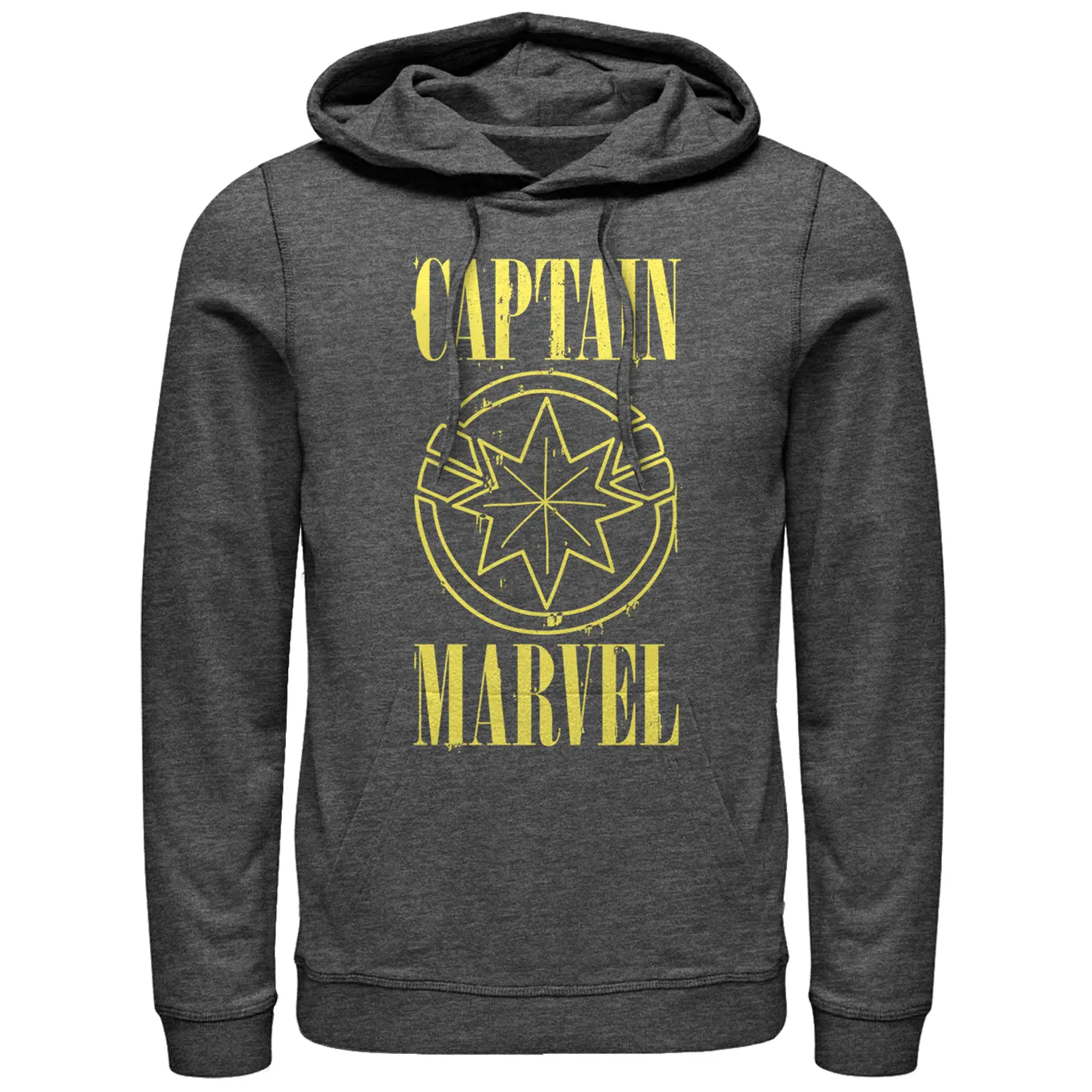 Men's Marvel Captain Marvel Stained Star Symbol Pull Over Hoodie