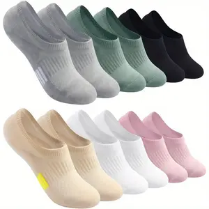 6-Pack of Minimalist Spring/Summer Invisible Socks—Sporty Ankle Socks featuring shock absorption, breathability, and silicone anti-slip grips. A casual and stylish everyday essential and the perfect gift.