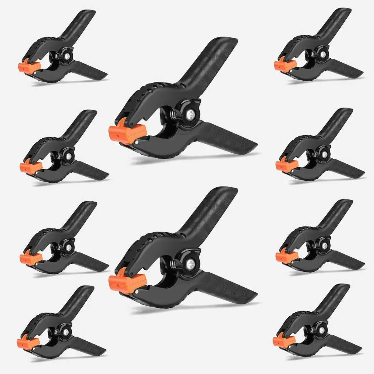 10-Pack 2-Inch Mini Plastic Strong A-Frame Spring Clips, Quick-Fix Clamps for Woodworking, Crafts, Photography, Laundry, Home, Portable