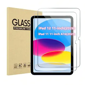 2pc iPad Steel Film, High Definition, Anti-Scratch, Full Screen Coverage, Strong Fingerprint Resistance, Compatible with iPad Models