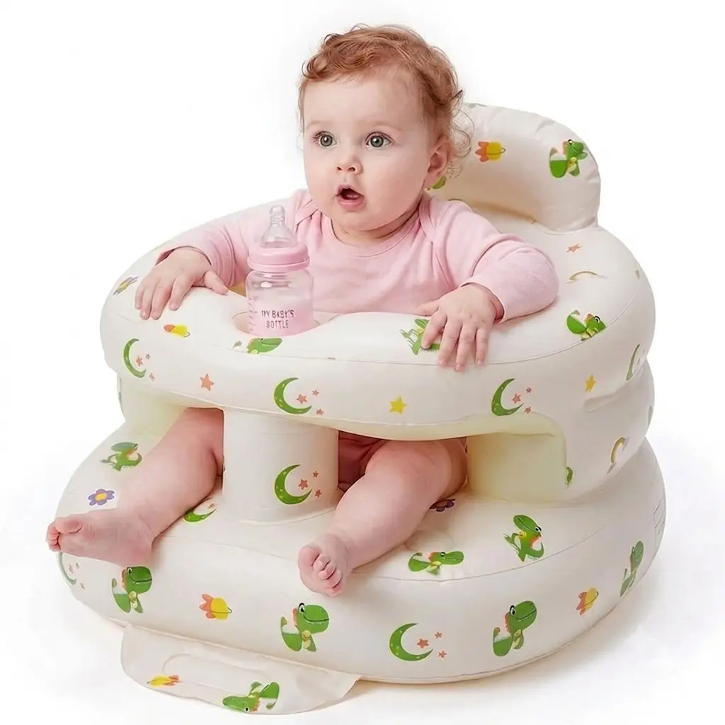 Upgrade Inflatable Baby Seat with Built-in Air Pump, Inflatable Baby Seat for Babies 3-36 Months, Cozy Ergonomic Design – Portable Toddler Chair for 3-36 Months Babies, Ensures Safety & Stability