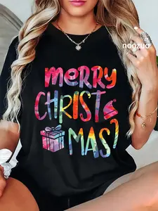 100% Cotton Merry Christmas Tie-Dye Xmas Holiday Men Women Girl Boy T-Shirt