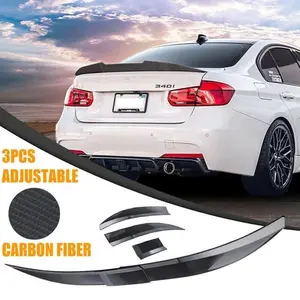 Adjustable Rear Trunk Spoiler Lip Roof Tail Wing Gloss Black For Car Sedan Stock