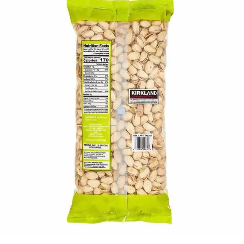 Kirkland Signature In-Shell Pistachios Roasted & Salted 3 Lb Bag Kosher Snack Natural Flavor