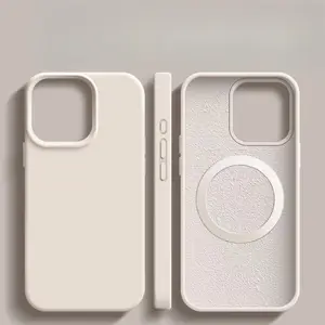 shopping Aesthetic Anti-Scratch Comfortable Grip MagSafe Silicone Suitable For Phone 17 16 15 14 13 12 Protective Cover Exquisite Slim Liquid Silicone-Like phonecase