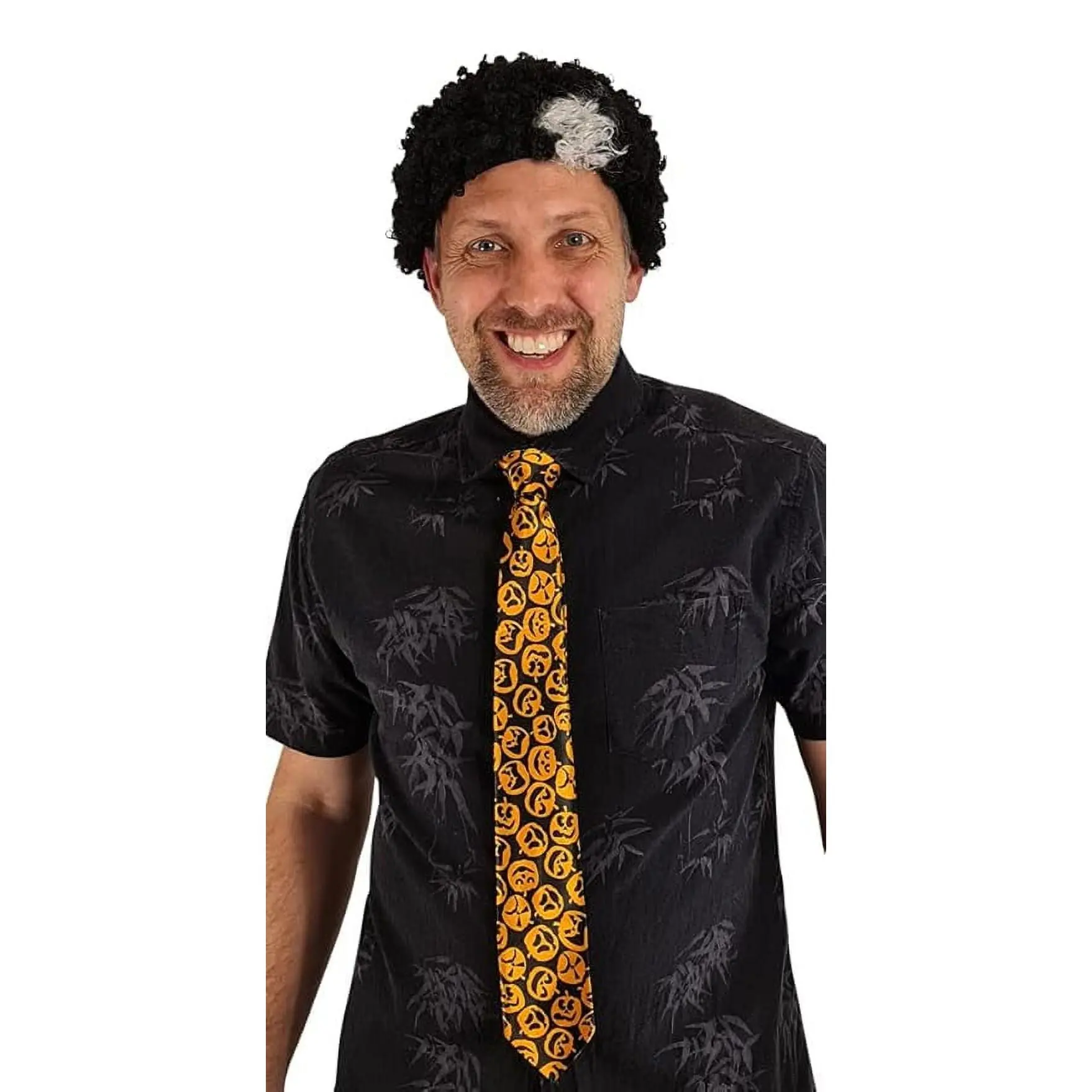 Men's David S Pumpkin Costume for Halloween Dress-Up - Menswear Clothes, 1 Size Fits Most, Includes Wig and Black Pumpkin Tie