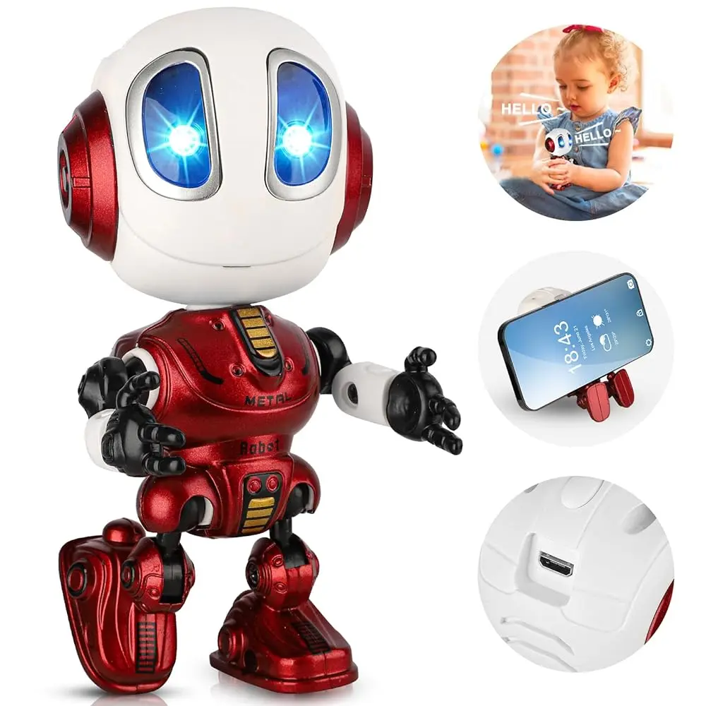 Aiencsai Cute Metal Sensor Robots - Electric Interactive Smart Companion Robots for Kids, Unique Home-Workspace Gift Toys