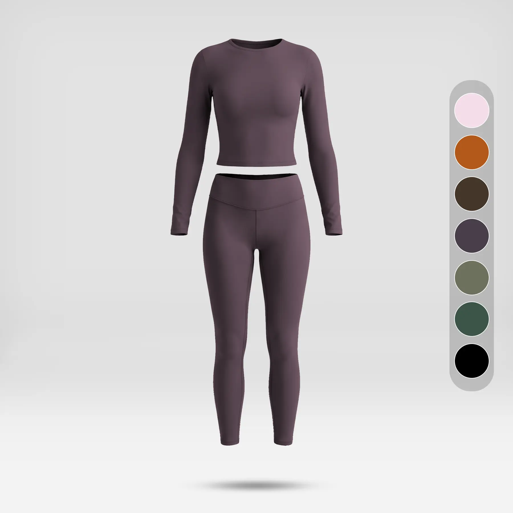 Women's 2-Piece Long Sleeve Workout Sets, Slim Fit Top & High Waist Seamless Leggings, Stretchy Compression Tummy Control Gym Outfit For Yoga Pilates Running, Matching Sets Women Activewear Co-Ord Set