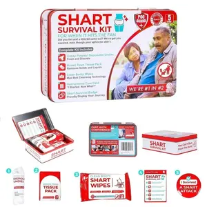 Funny Shart Survival Kit Gag Gift Set Potty Humor Prank Gift Novelty Joke Gift With Wet Wipes And Underwear White Elephant Birthday Easter Basket Gift For Friends Family Chirsmas Valentine's Gift