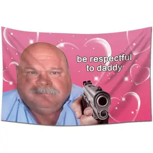 Be Respectful to Daddy Funny Tapestry 3x5 Feet Banner,Funny Poster UV Resistance Fading & Durable Man Cave Wall for College Dorm Room Decor