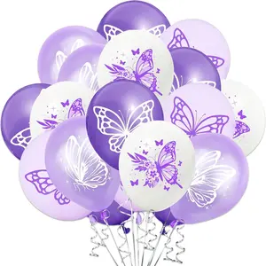 20/40/80pcs Butterfly Balloons, 12 Inch Latex Balloons, Birthday Party Wedding Baby Shower Princess Theme Decorations