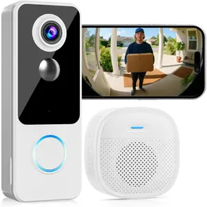 Doorbell Camera , FHD -to- Video, no Subscription,Two-Way Talk,   Video Doorbell with Chime, ,Motion Detection & ,Works with Alexa & (2.4G WiFi)