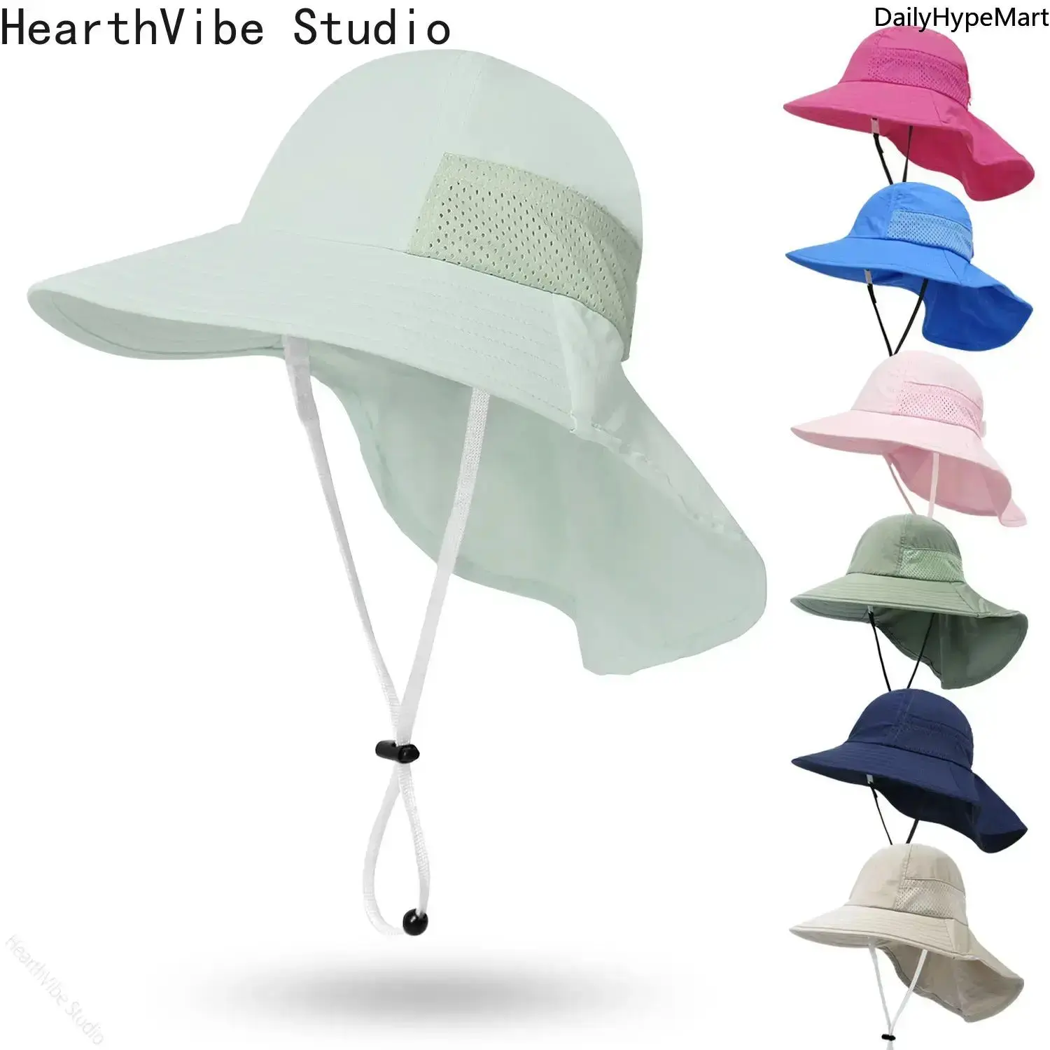 Kids' Breathable Mesh Fisherman Hat with UV Protection - Adjustable Outdoor Sun Cap for Everyday Use, Outdoor Hat
