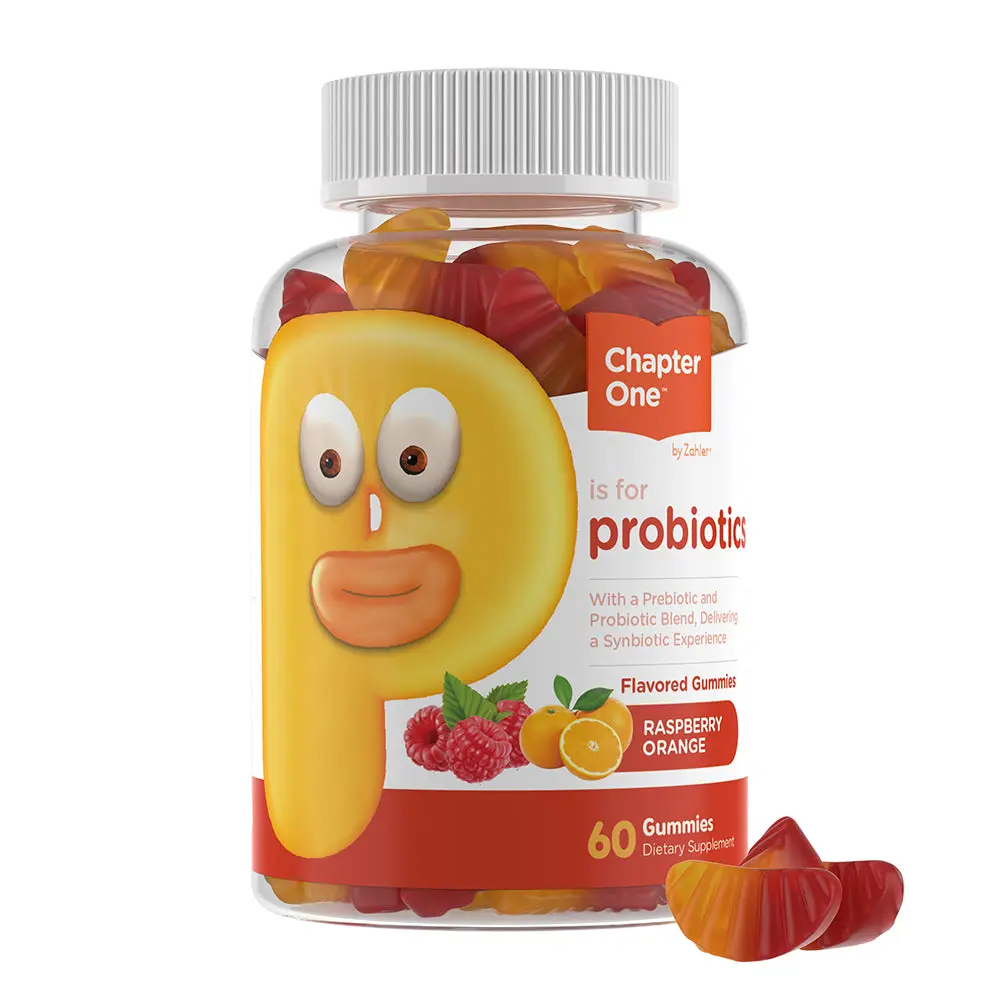 Zahler Chapter One Kids Probiotic Gummies – Raspberry Orange Flavor – Prebiotic & Probiotic Blend – Vegetarian, Kosher, Non-GMO – 60 Gummies