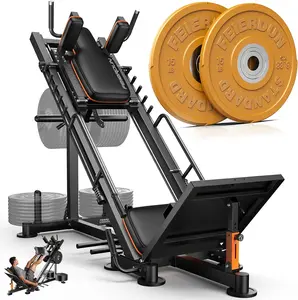 【live only】FEIERDUN Leg Press Hack Squat Machine, 3-in-1 Adjustable Hack Squat Machine for Home Gym with Linear Bearing, Leg Press Hack Squat Combo for Full Lower Body Workout